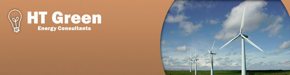 A banner displaying 4 wind turbines in a field
